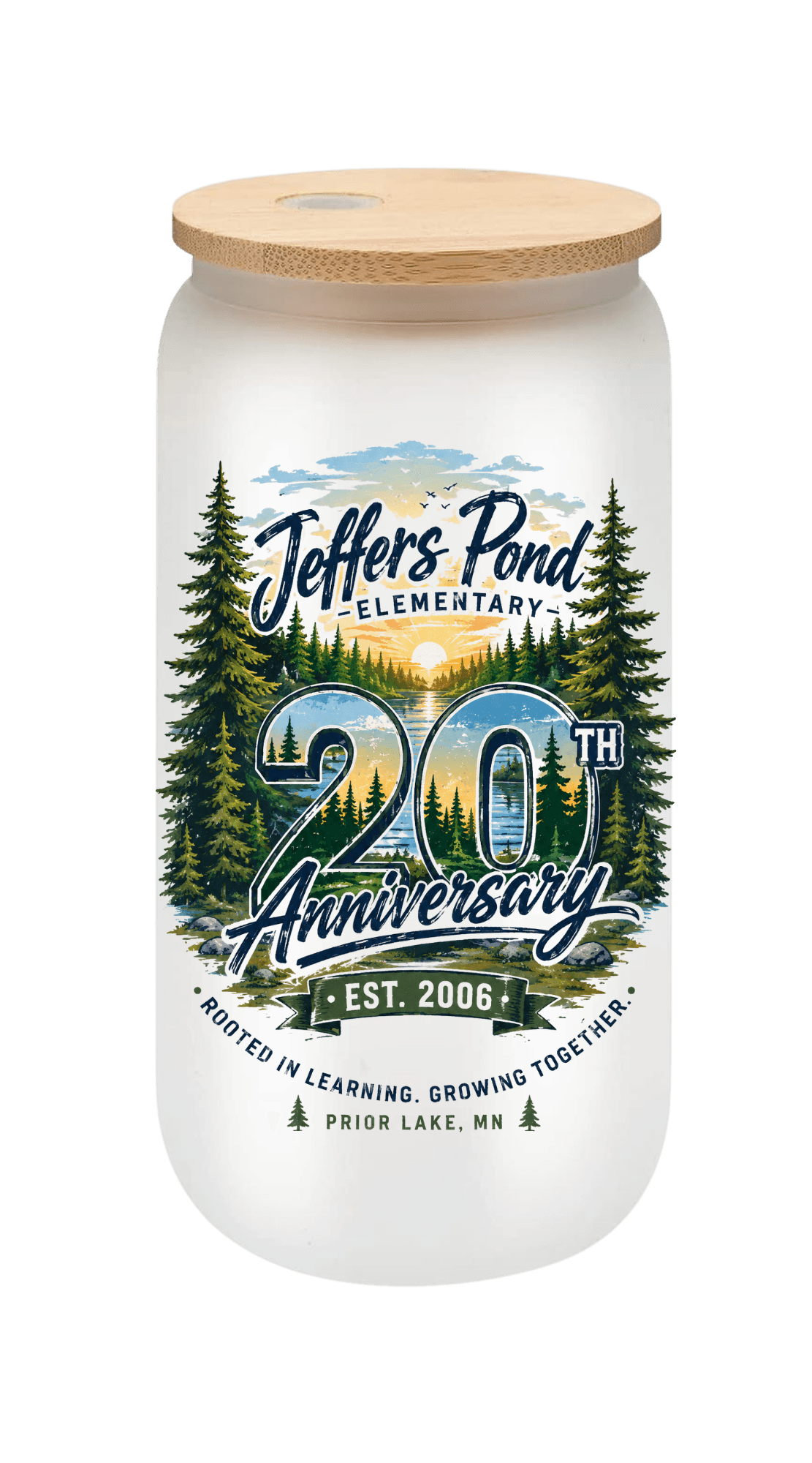 Frosted Glass Tumbler - 20th Anniversary